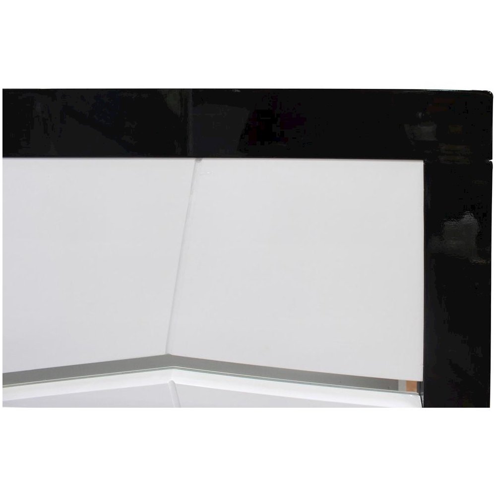 Best Master Poplar Wood East King Platfrom Bed With LED Light in White/Black. Picture 5