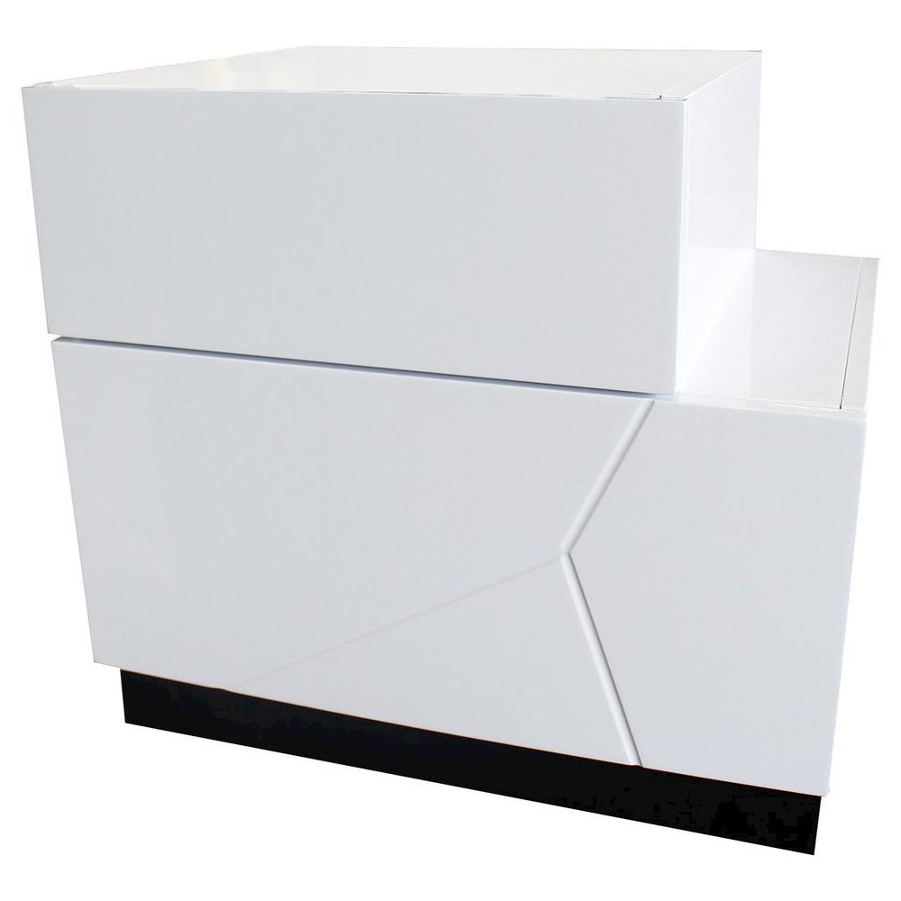 Best Master Poplar Wood Right-Facing Bedroom Nightstand in White/Black. Picture 1