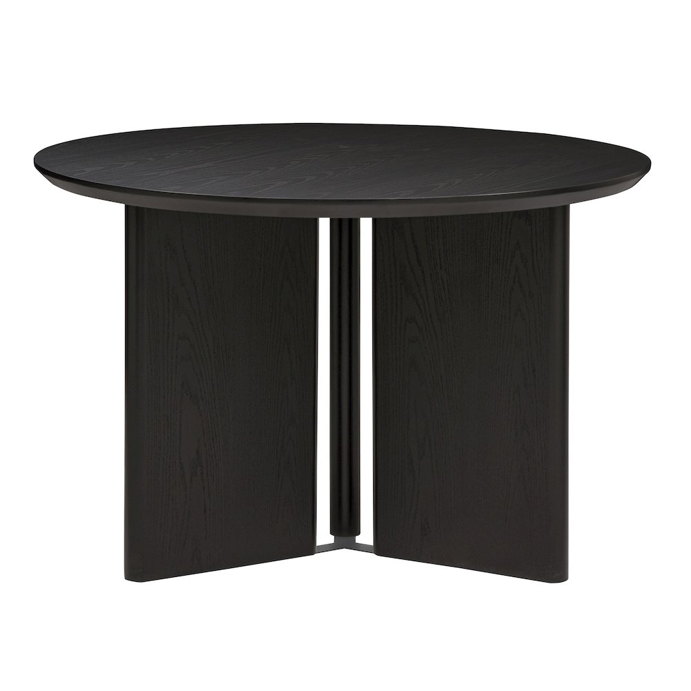 Round Dining Table Mid Century Modern Natural Ash Veneer Wood Top. Picture 2