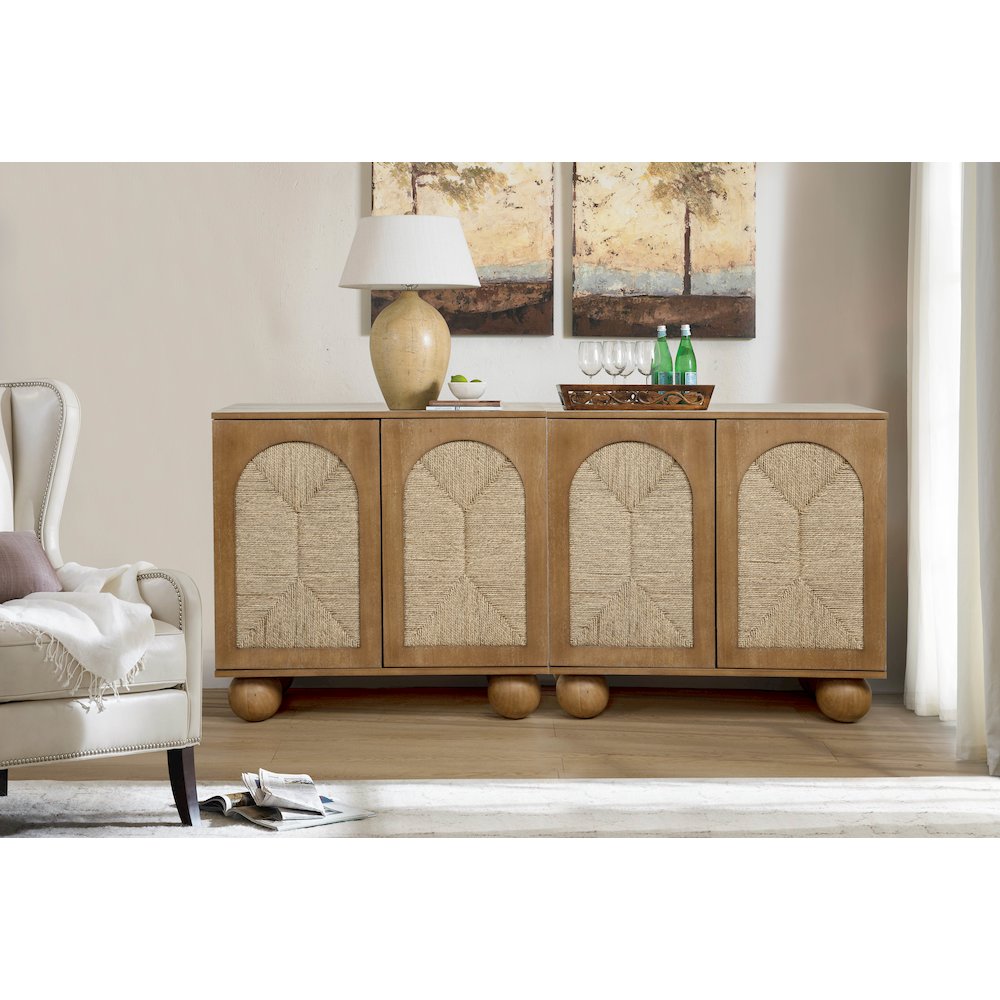Cyrus 31" Wide 2-Door Accent Cabinet Natural Wood Finish Boho Modern Storage. Picture 7