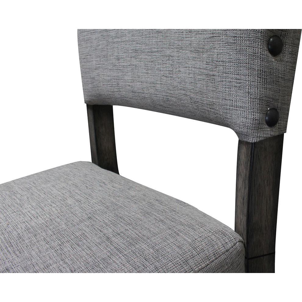 Best Master 5-Piece Solid Wood Round Dinette Set in Antique Rustic Gray. Picture 4