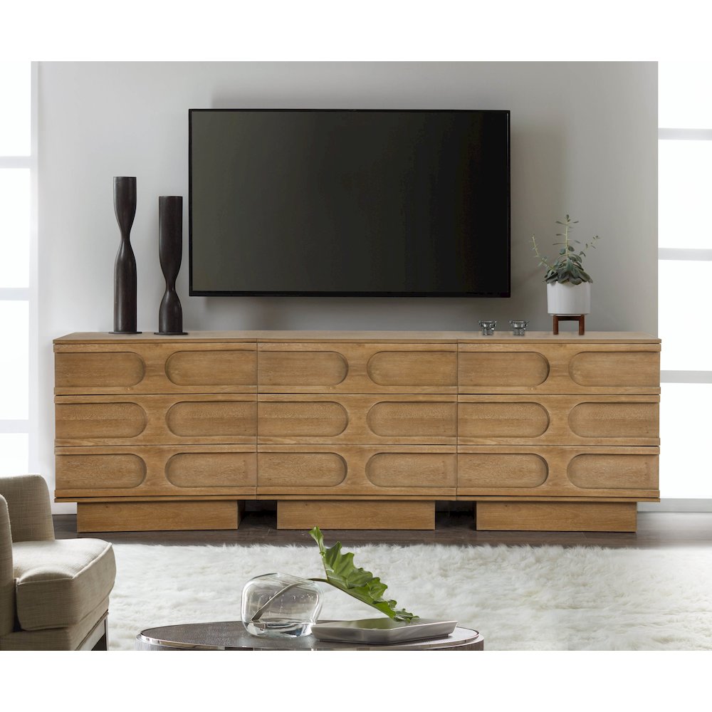 Capri 31" Wide 3-Drawer Accent Chest Natural Wood Finish Boho Modern Storage. Picture 11