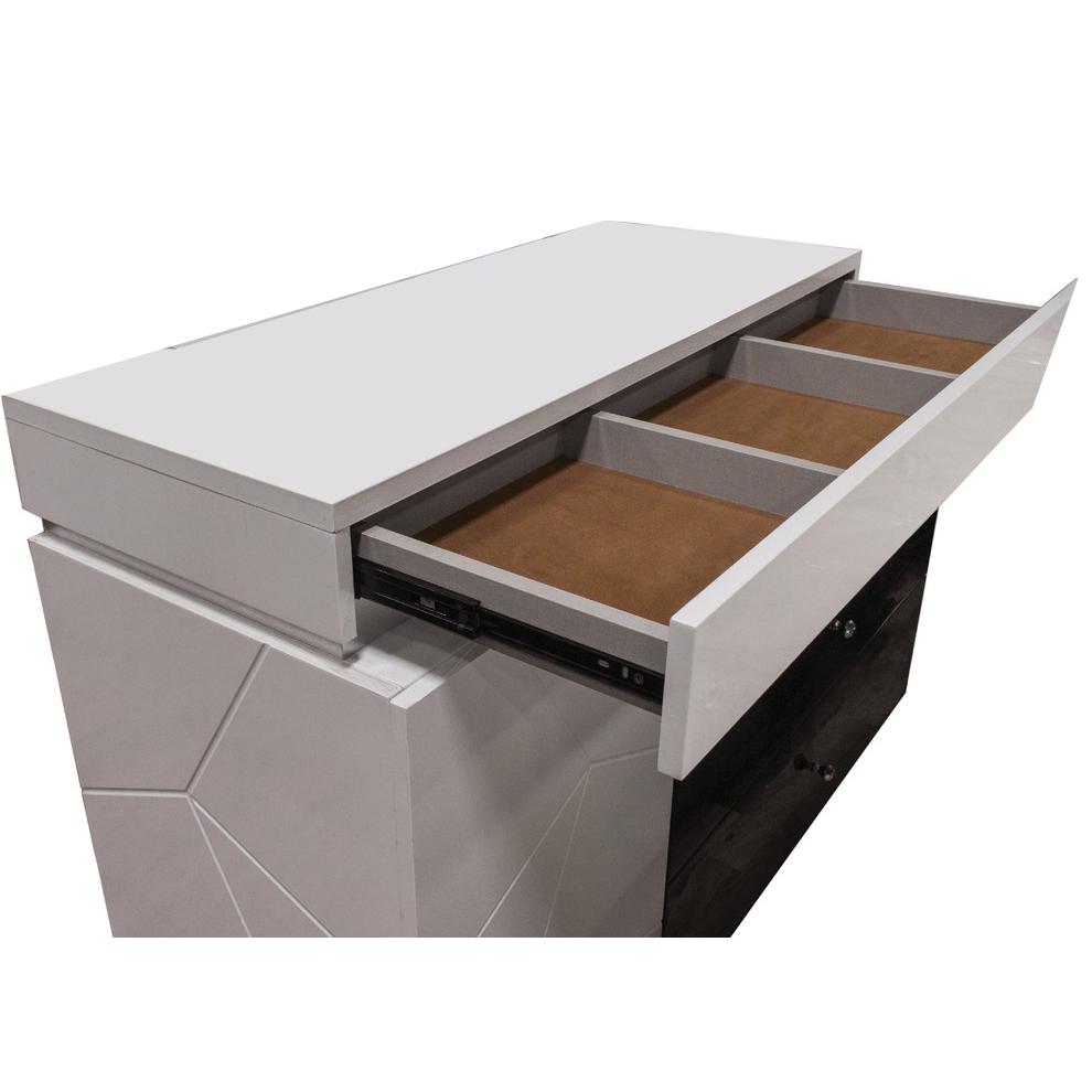 Berlin 6-Drawer Modern Wood Dresser in Black/White. Picture 5