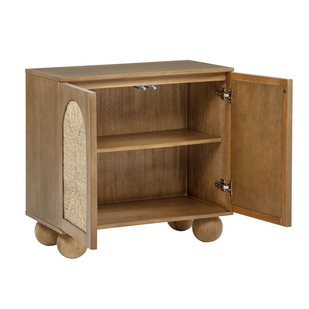 Cyrus 31" Wide 2-Door Accent Cabinet Natural Wood Finish Boho Modern Storage. Picture 5
