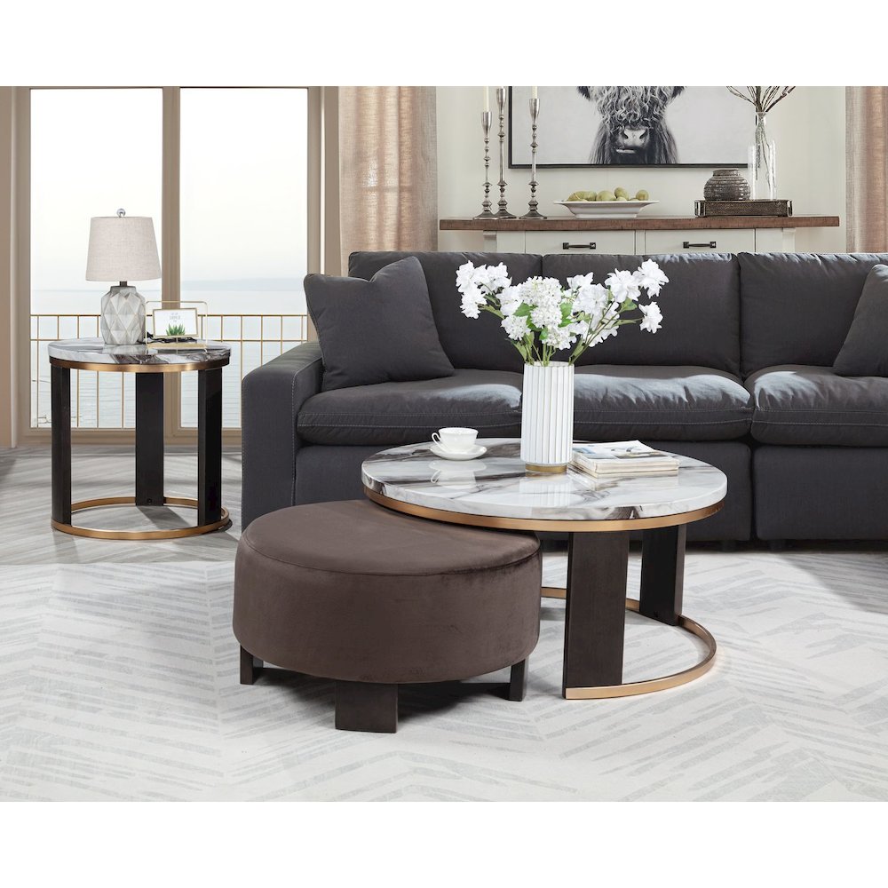 Tvano Coffee Table with Stool 2-Piece Set, Icelandic Ivory. Picture 7