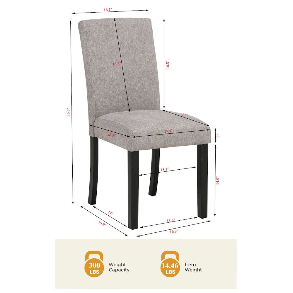 Yvonne Dining Chairs, Set of 2, Grey. Picture 4