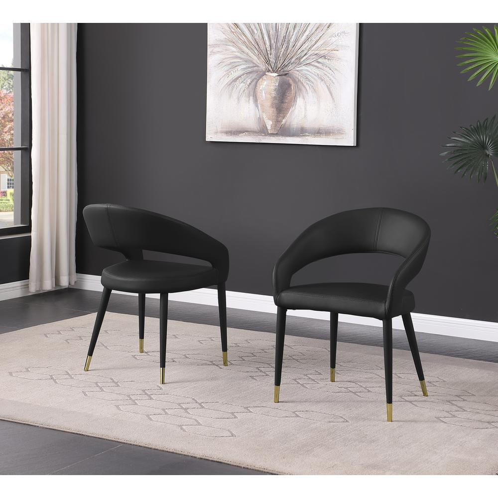 Jacques Faux Leather Black Dining Chairs (Set of 2). Picture 3