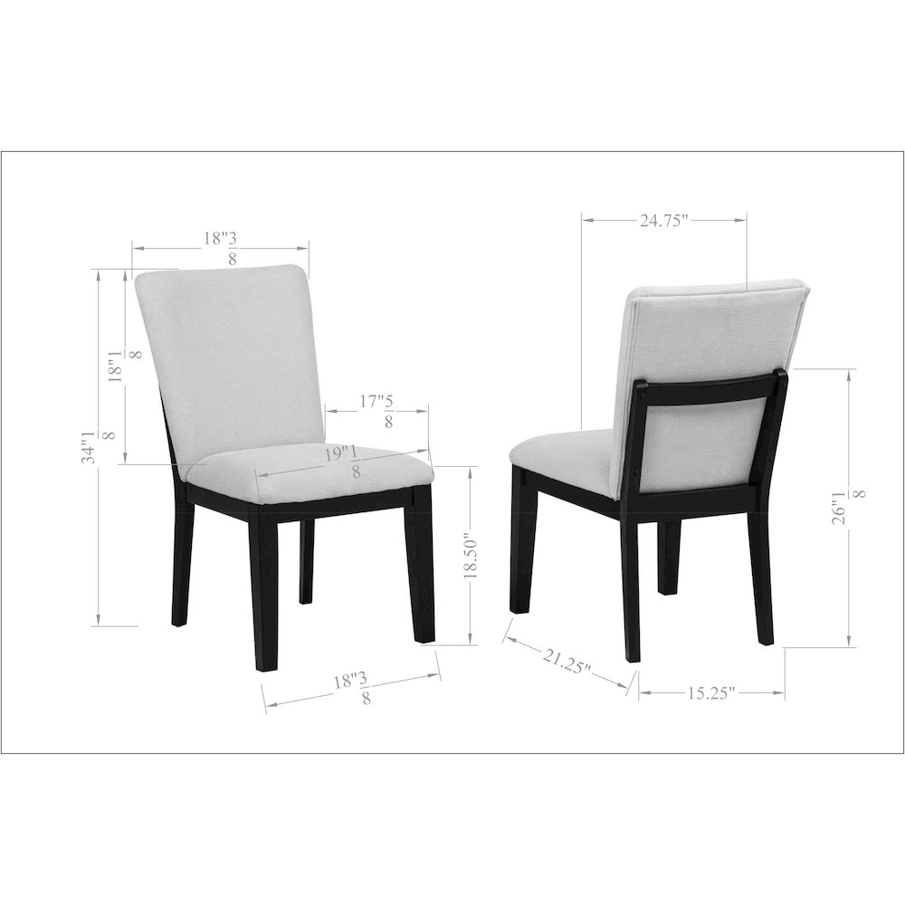 34" High Modern Upholstered Dining Chair Mid Century Home Kitchen Side Seating. Picture 3