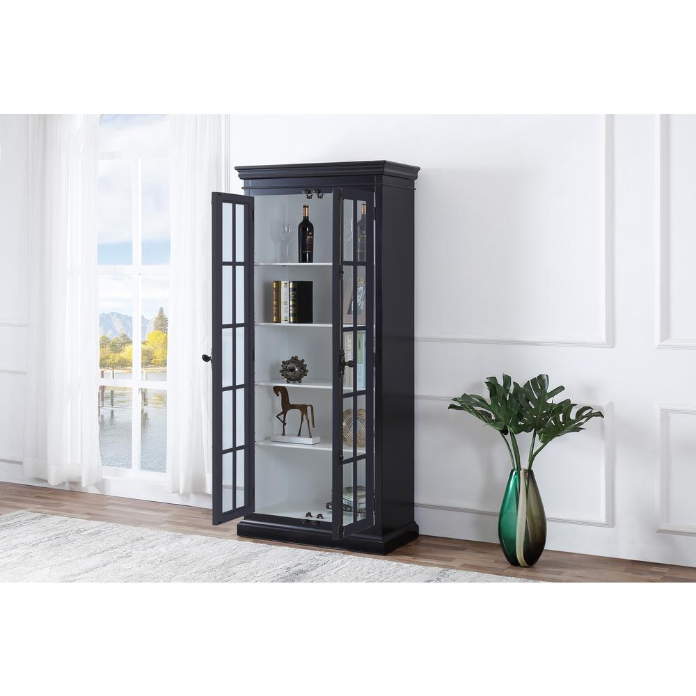 Polich Black and White Storage Curio Cabinet. Picture 2