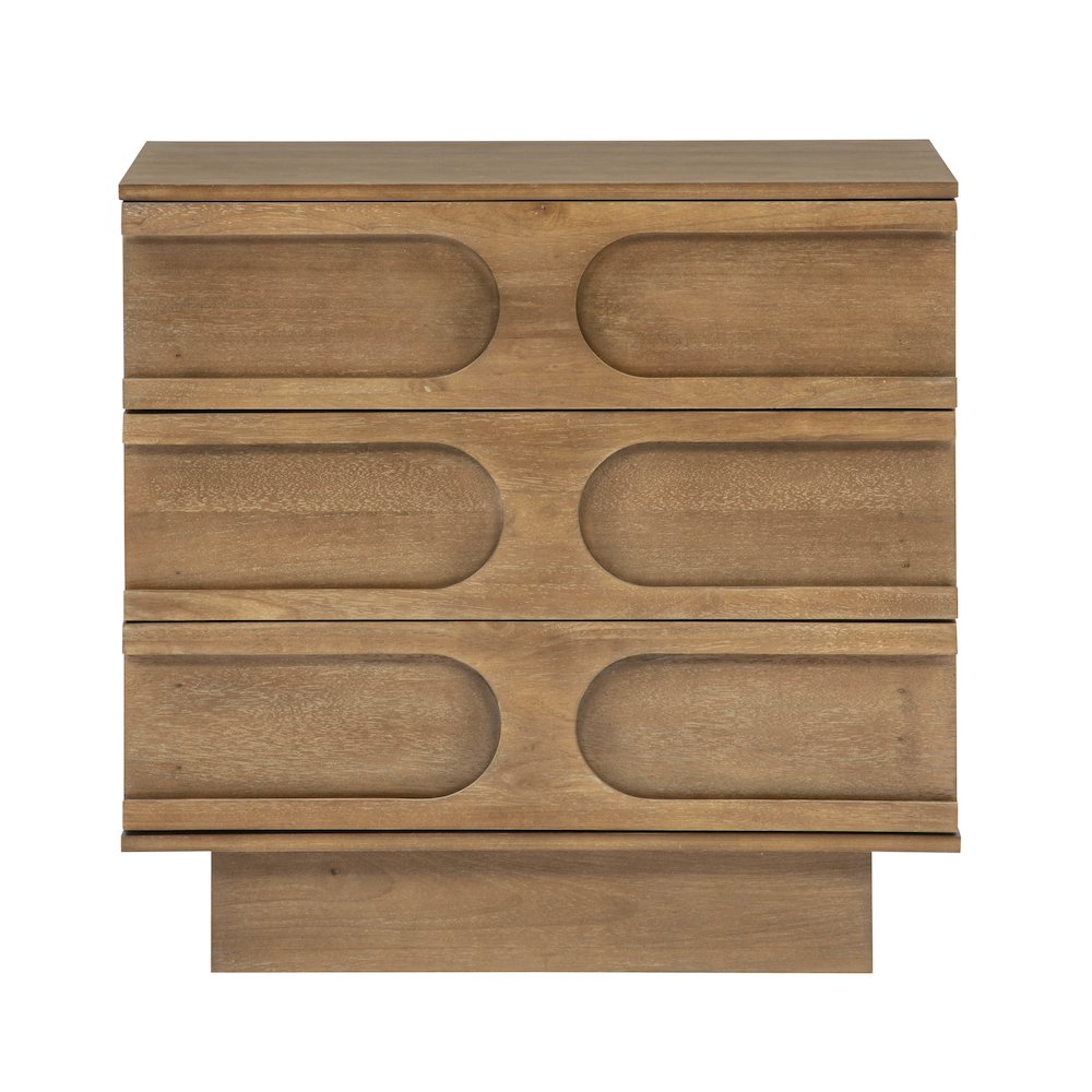 Capri 31" Wide 3-Drawer Accent Chest Natural Wood Finish Boho Modern Storage. Picture 2