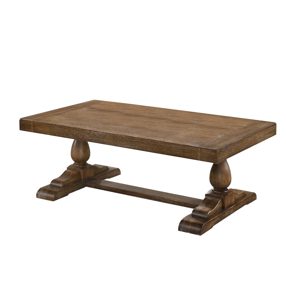 Best Master Furniture Amy 52" Transitional Wood Coffee Table in Driftwood. Picture 1