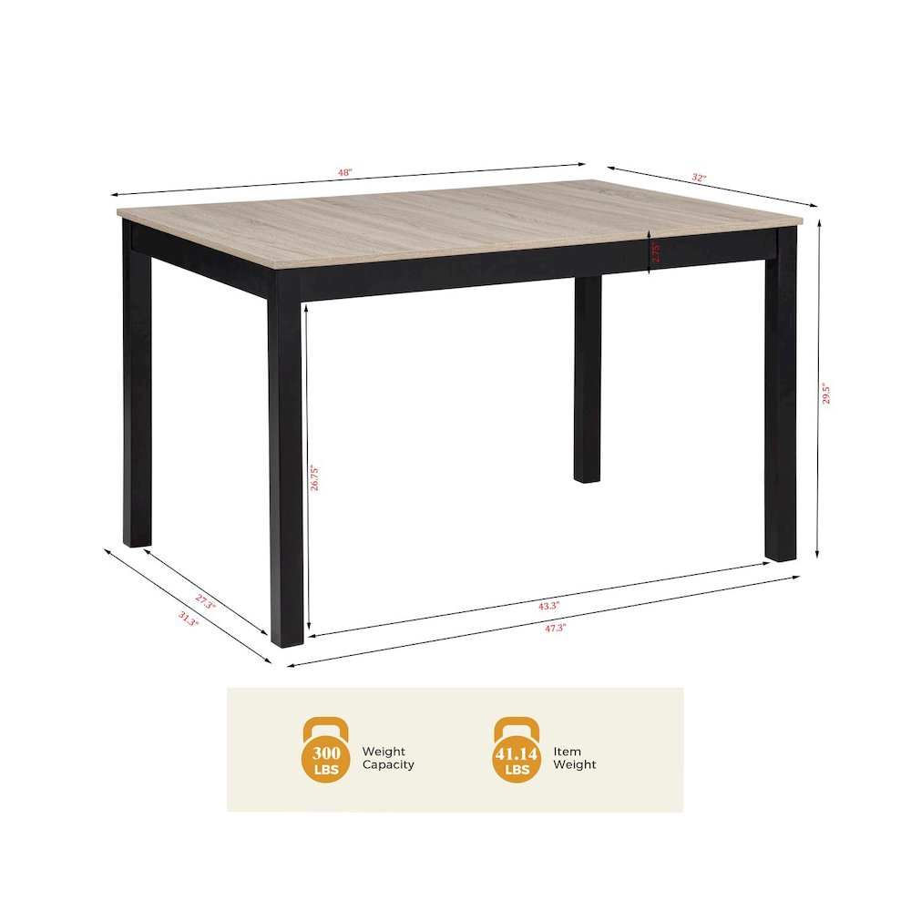 Yvonne Rectangle Dining Table, Natural Oak. Picture 3