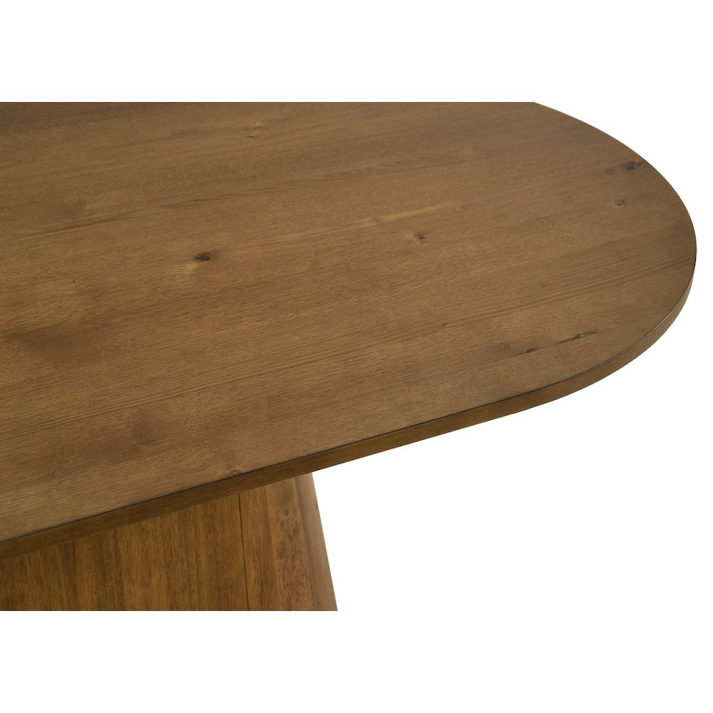 Terra Transitional Oval Dining Table with Pedestal Base, Walnut. Picture 2