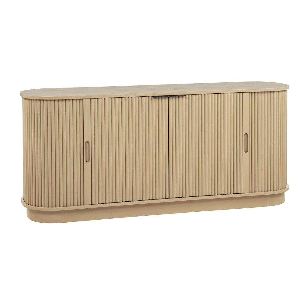 Halcrest 62" Mid-Century Fluted Sideboard Buffet with Rounded Oval Design. Picture 1