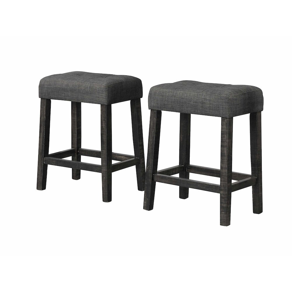 Best Master Furniture Yosef 24" Wood Counter Stool in Black Charcoal (Set of 2). Picture 1