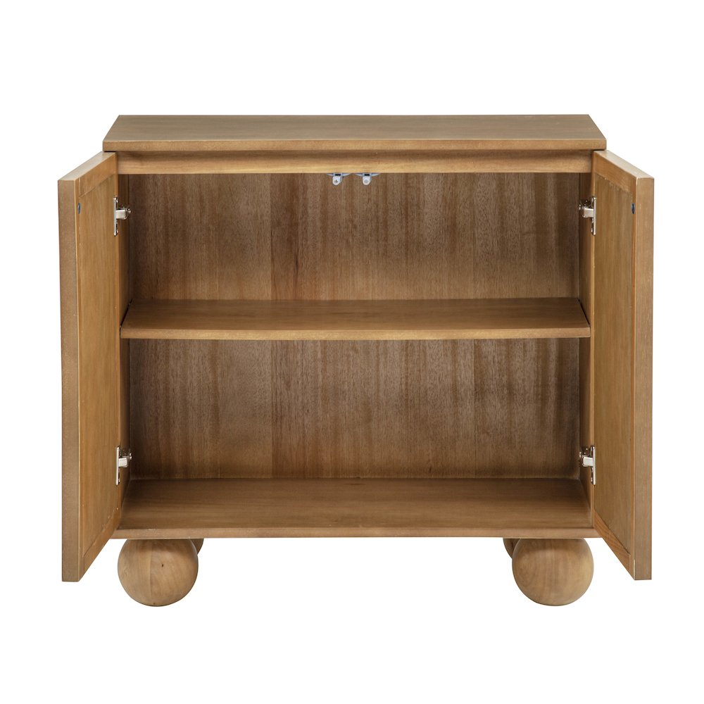 Cyrus 31" Wide 2-Door Accent Cabinet Natural Wood Finish Boho Modern Storage. Picture 4