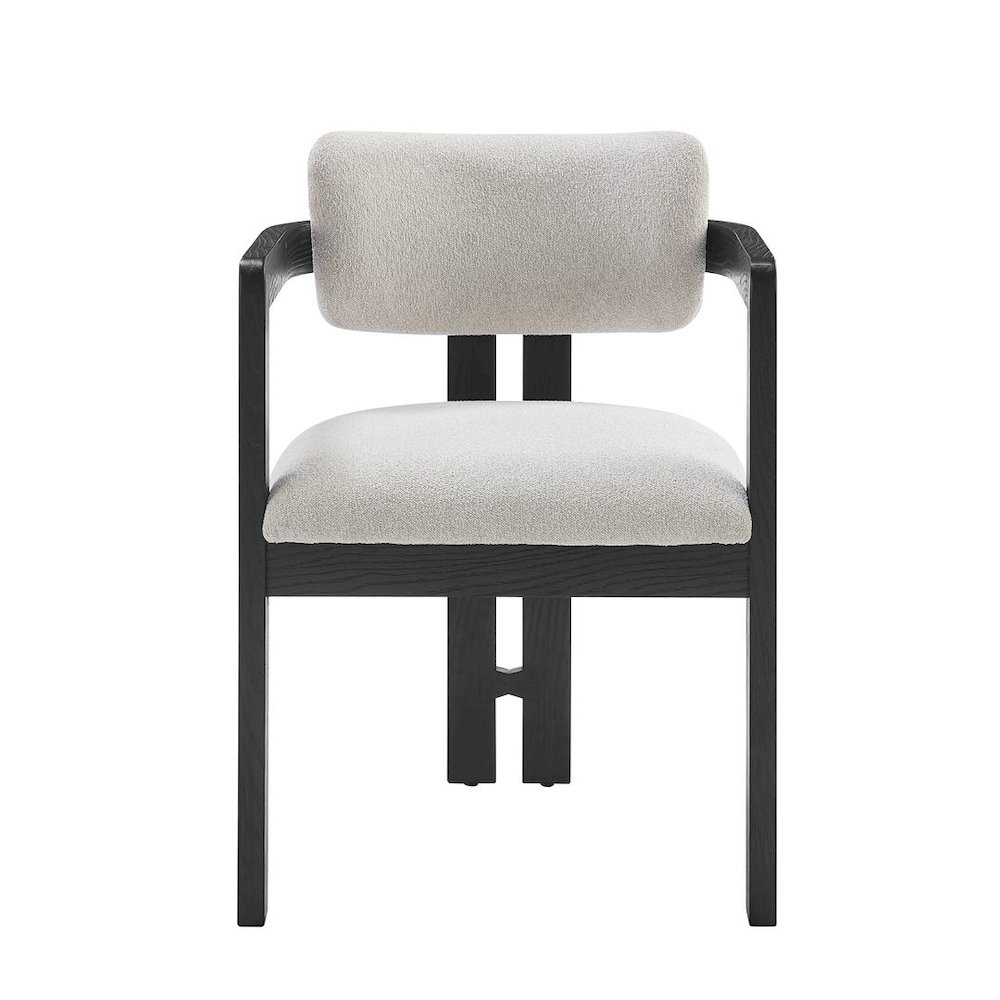 Tappelle Mid-Century Modern Fully Assembled Dining Arm Chairs, Set of 2, Natural. Picture 2