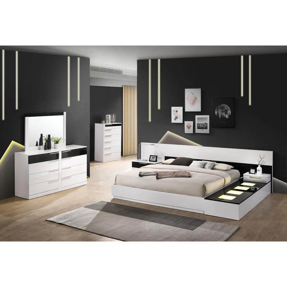 Best Master Bahamas 8-Drawer Poplar Wood Bedroom Dresser in Black/White. Picture 3