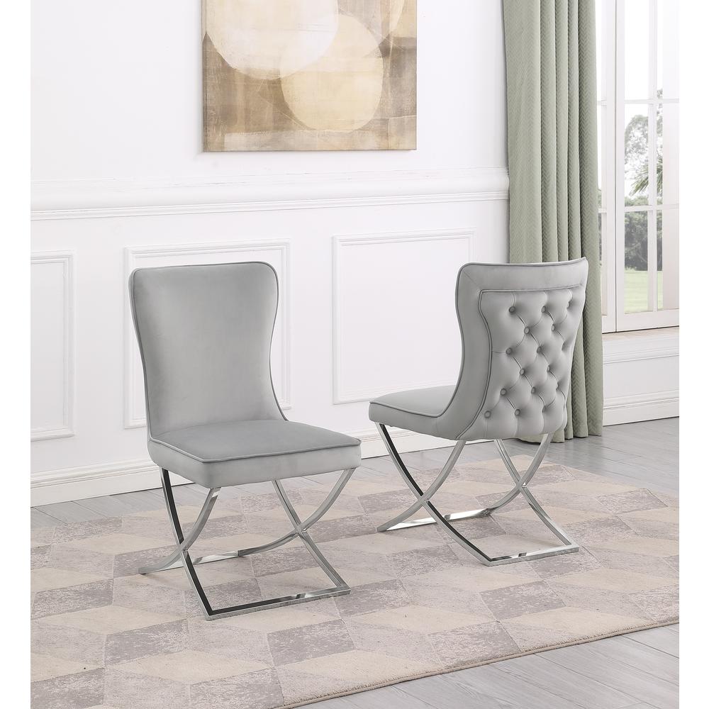 Blythe Grey with Silver 5-Piece Rectangle Dining Set. Picture 3