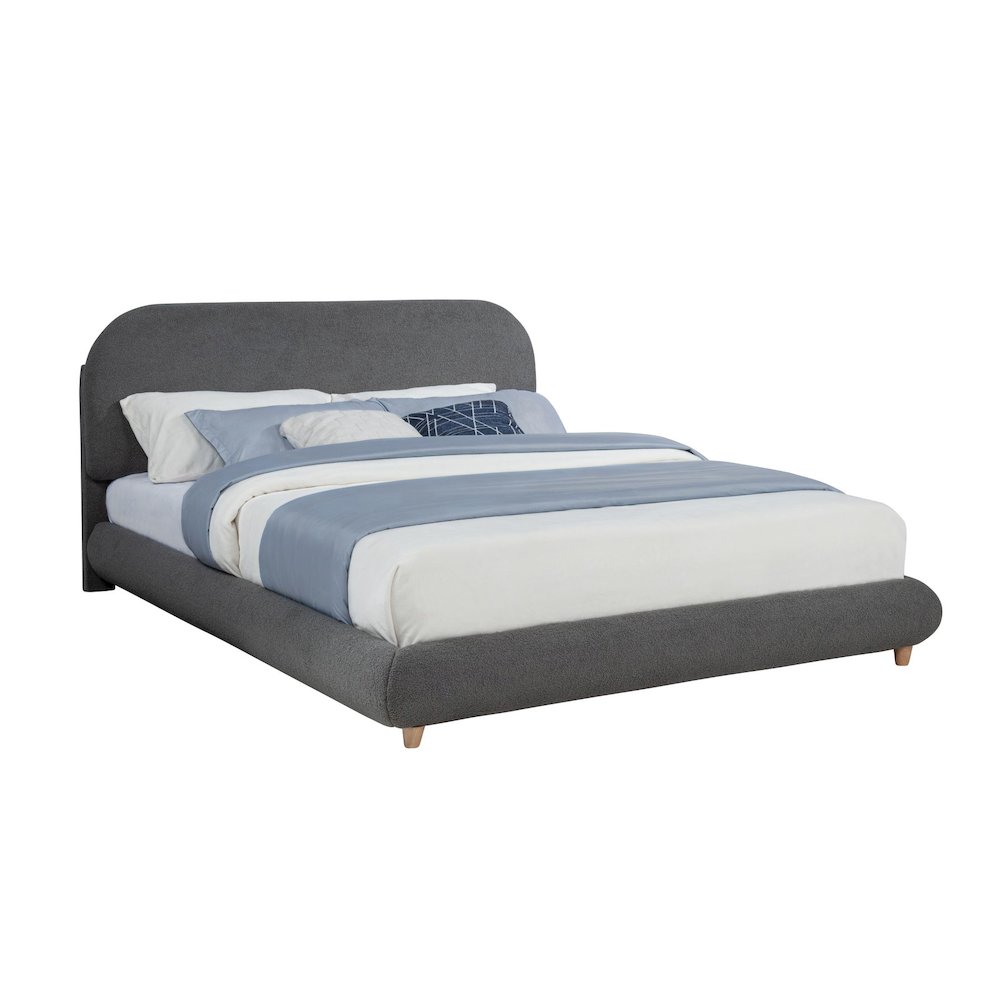 Cteris Queen Fleece Bed, Gray. Picture 1
