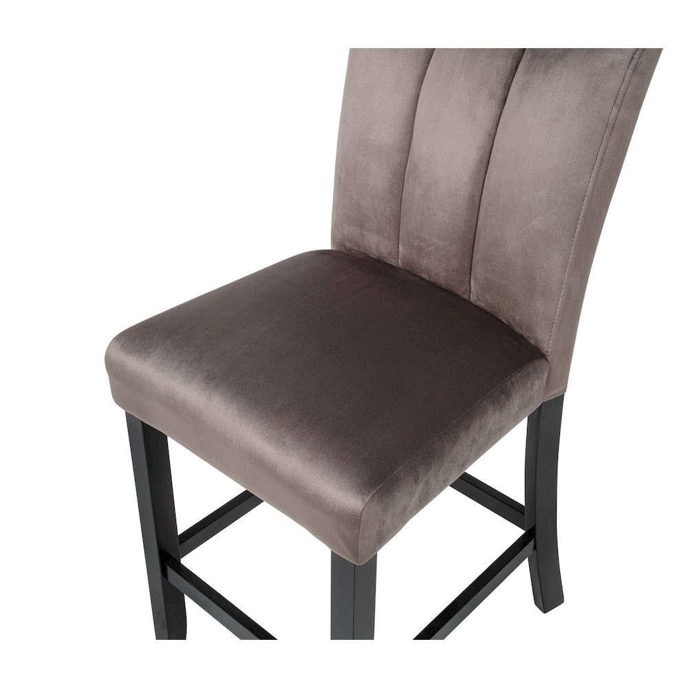Sheridan Velvet Counter Height Chairs, Set of 2, Cedar Brown. Picture 3