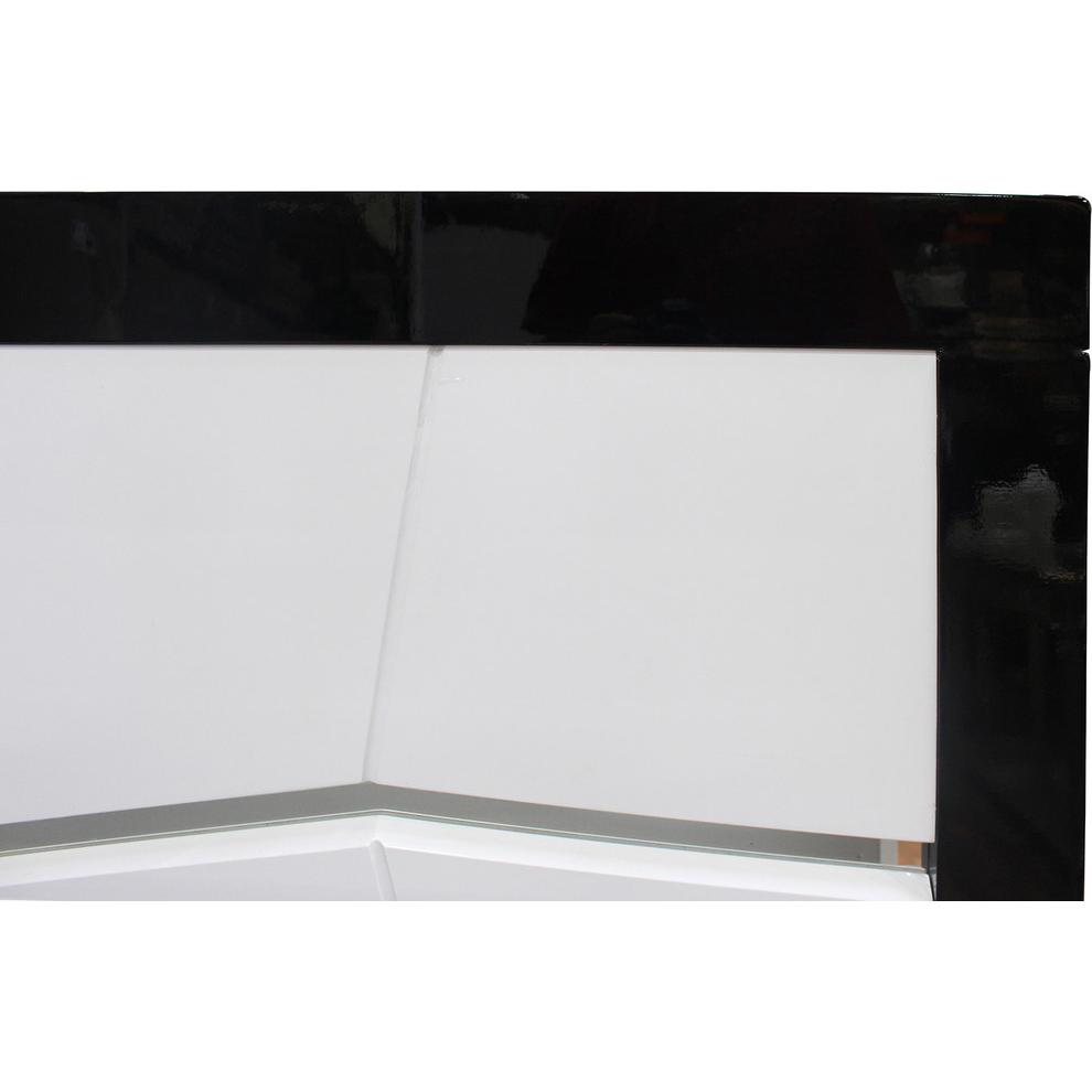 Best Master Poplar Wood Cal King Platfrom Bed With LED Light in White/Black. Picture 5