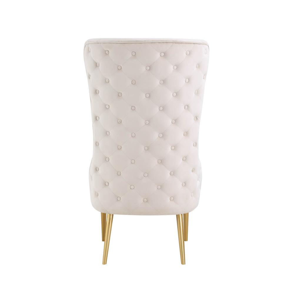 Venetian Cream Tufted Velvet High Back Arm Chair. Picture 2