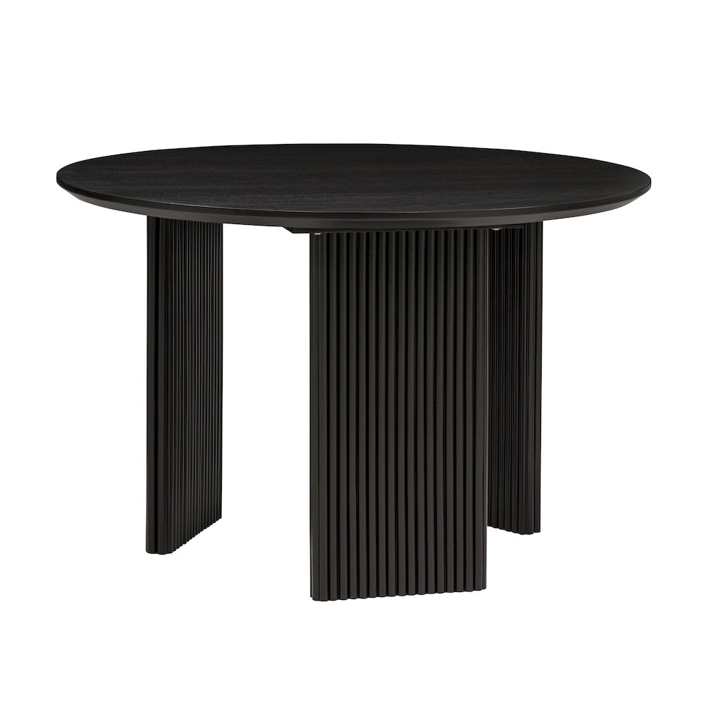 46" Round Dining Table Mid Century Modern Natural Ash Veneer Wood Top. Picture 2