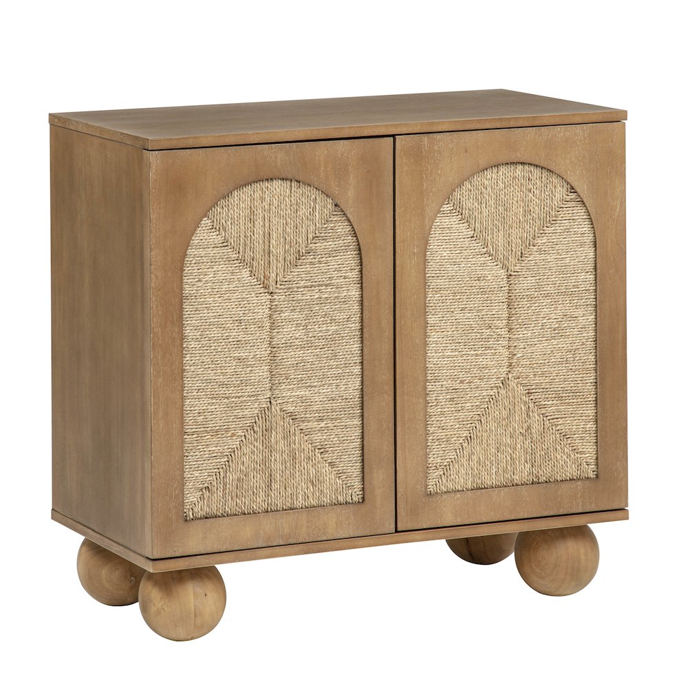 Cyrus 31" Wide 2-Door Accent Cabinet Natural Wood Finish Boho Modern Storage. Picture 1