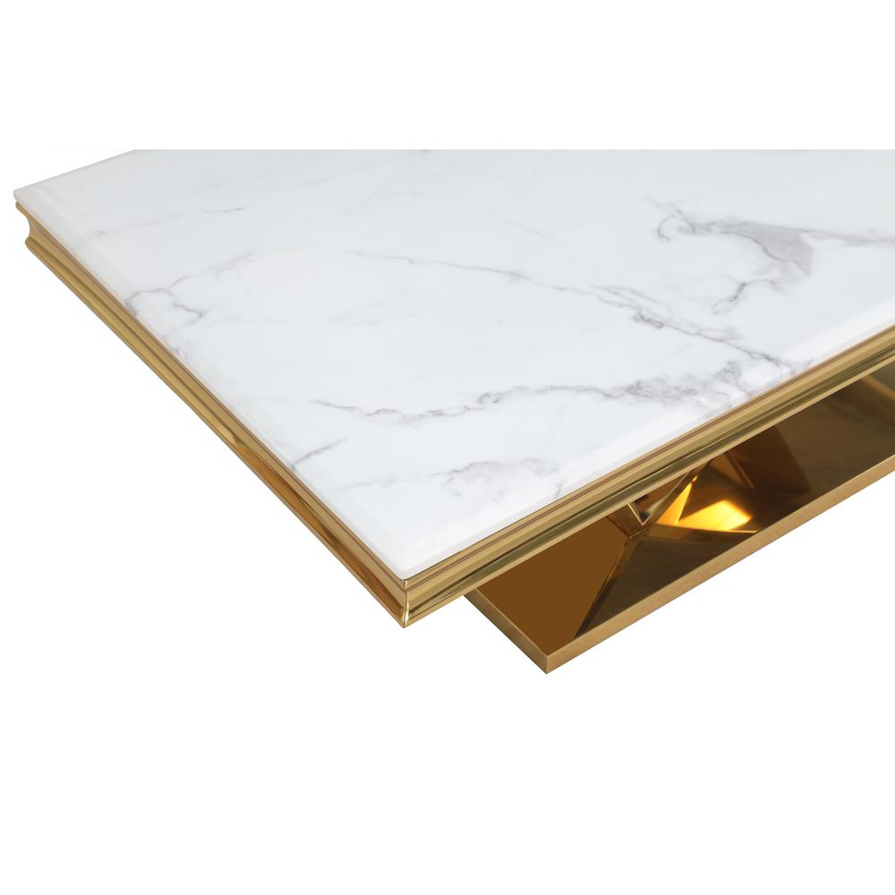 Blythe Stone Marble Laminate Gold Coffee Table. Picture 1