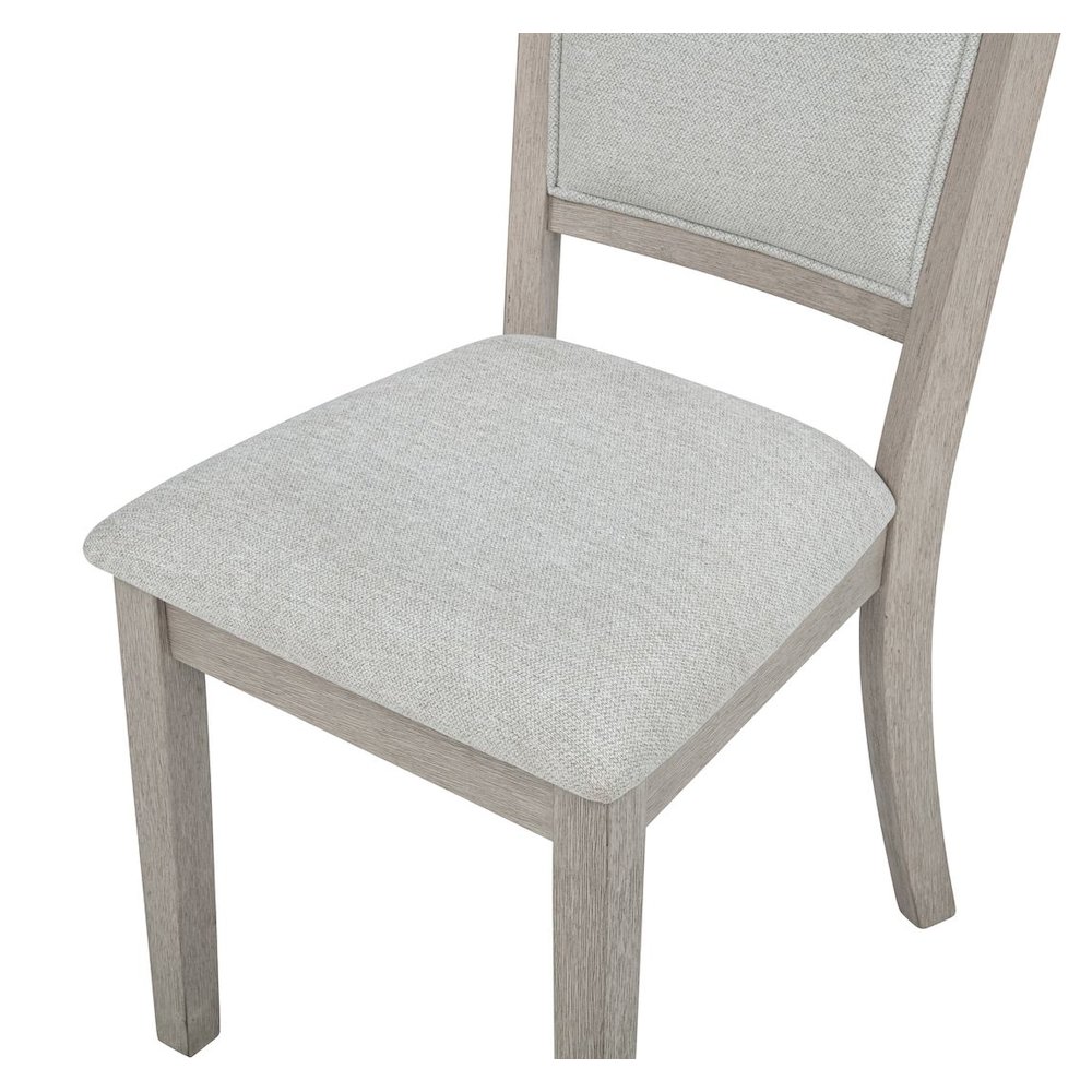 Timbria Transitional Upholstered Dining Chairs, Set of 2, Oak/Grey. Picture 3