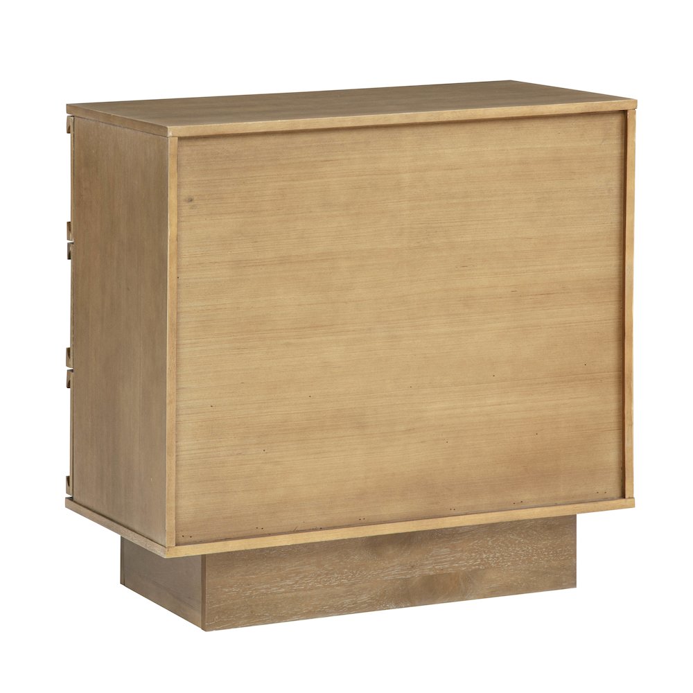 Capri 31" Wide 3-Drawer Accent Chest Natural Wood Finish Boho Modern Storage. Picture 3