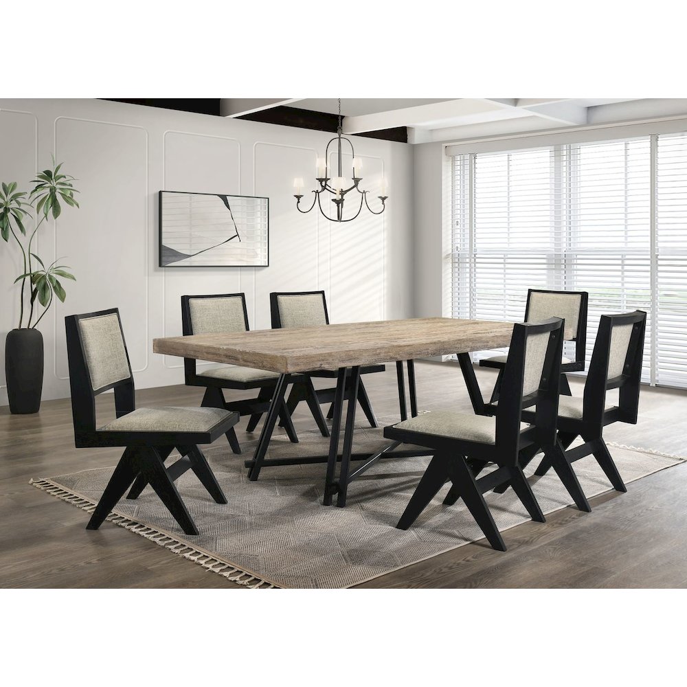 Manhattan Transitional Upholstered Dining Chairs, Set of 2, Ebony Black. Picture 5