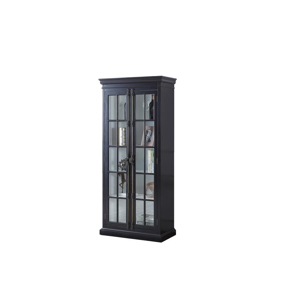 Polich Black and White Storage Curio Cabinet. Picture 1