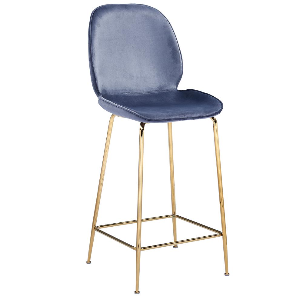 Best Master Preston 29" Velvet Counter Stool in Gray (Set of 2). Picture 1