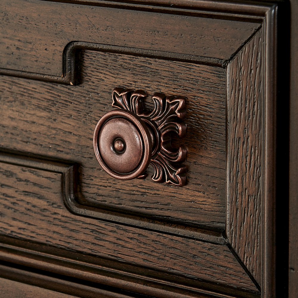 Belvedere 32.5" Wide 2-Drawer Nightstand, Marble Top - Dark Cherry Finish. Picture 6