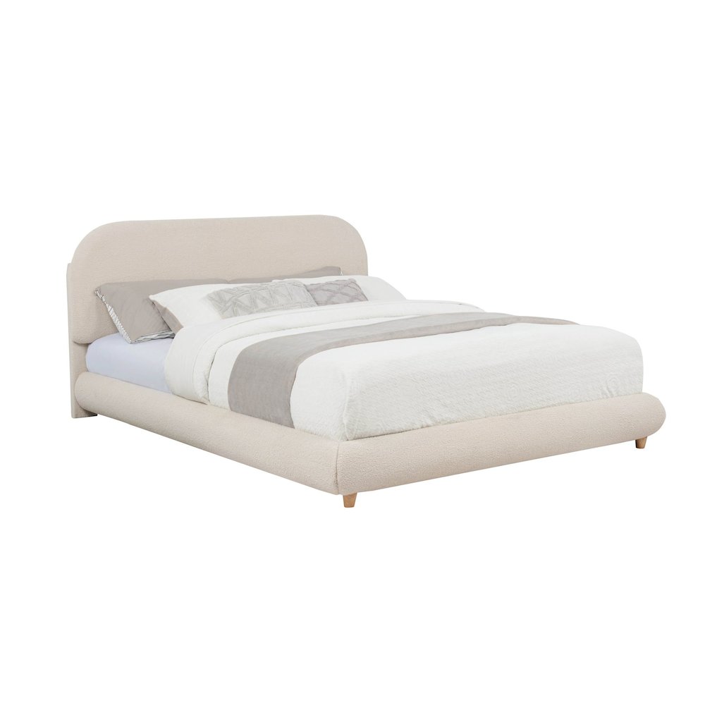Cteris Queen Fleece Bed, Cream. Picture 1