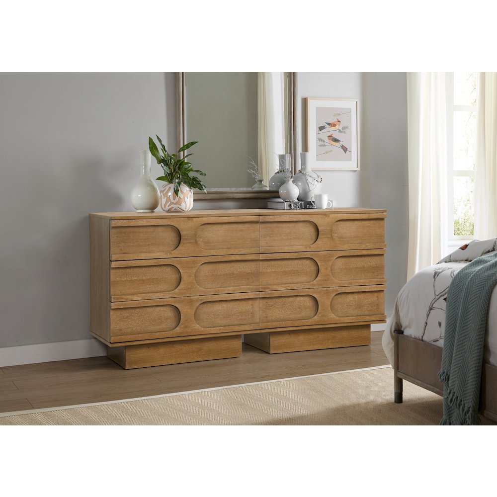 Capri 31" Wide 3-Drawer Accent Chest Natural Wood Finish Boho Modern Storage. Picture 10