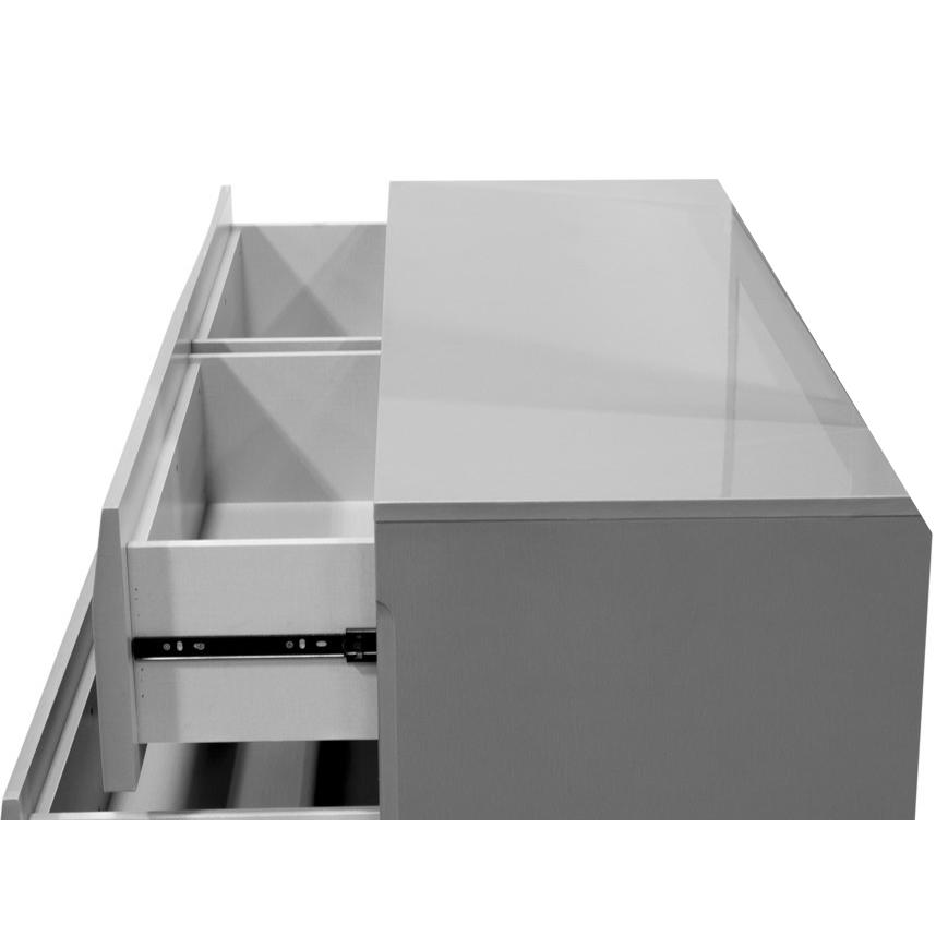 Leon Modern High Gloss Dresser in Gray. Picture 3