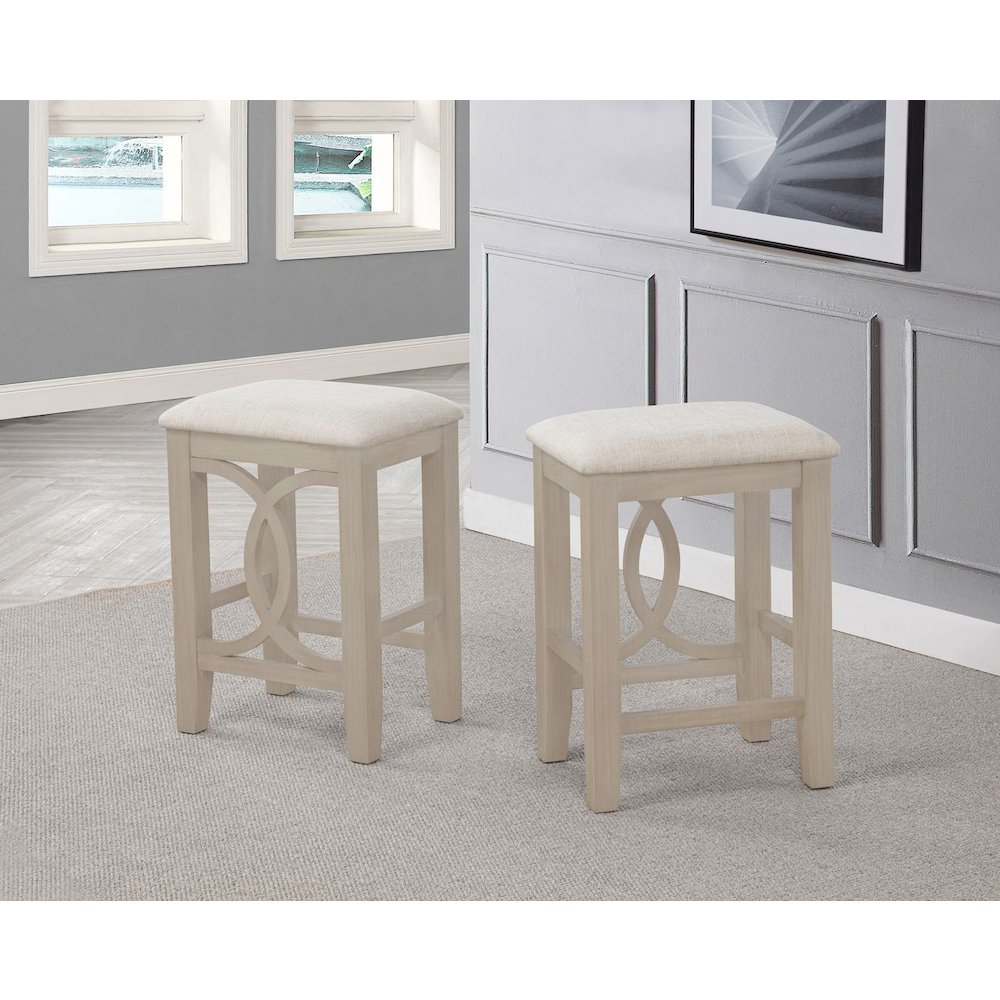 Dappelle 3-Piece Pub Dining Set with USB-A & USB-C Ports in 1 Box, Antique White. Picture 8