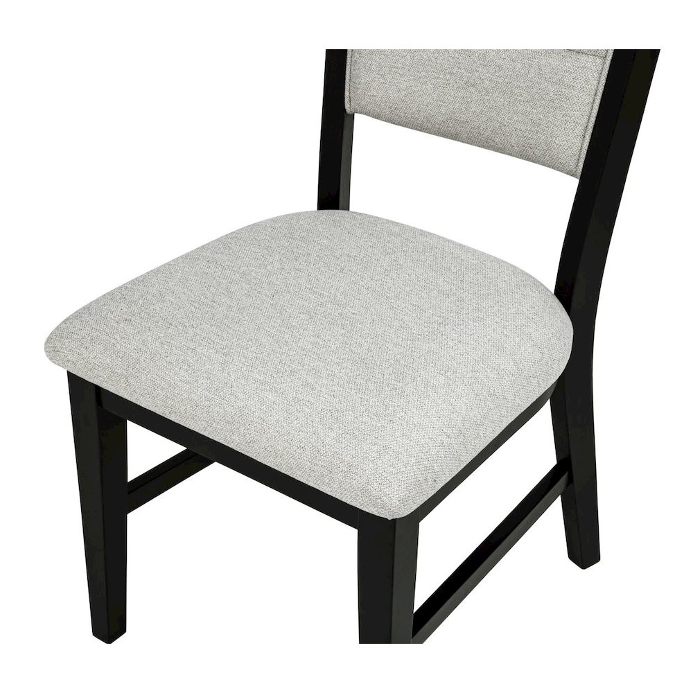 Timaro Transitional Upholstered Dining Chairs, Set of 2, Black/Grey. Picture 3