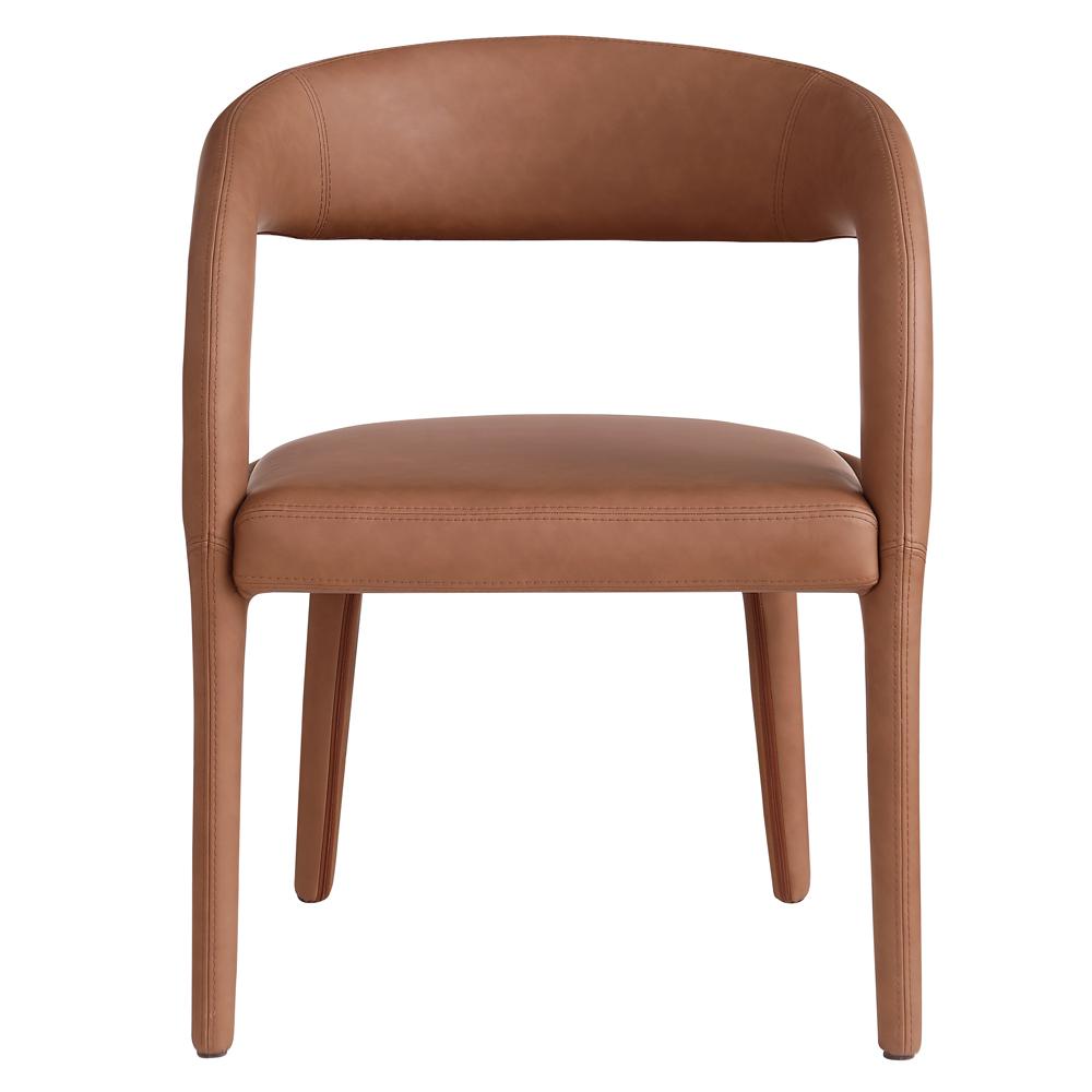 Marcus Cognac PU Leather Dining Chair, Set of 1. Picture 3