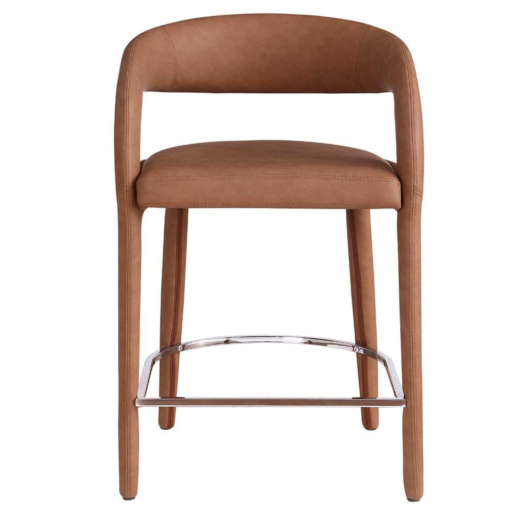 Marcus Cognac PU Leather Dining Chair, Set of 1. Picture 4