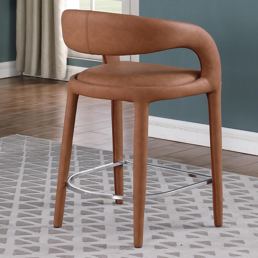Marcus Cognac PU Leather Dining Chair, Set of 1. Picture 9