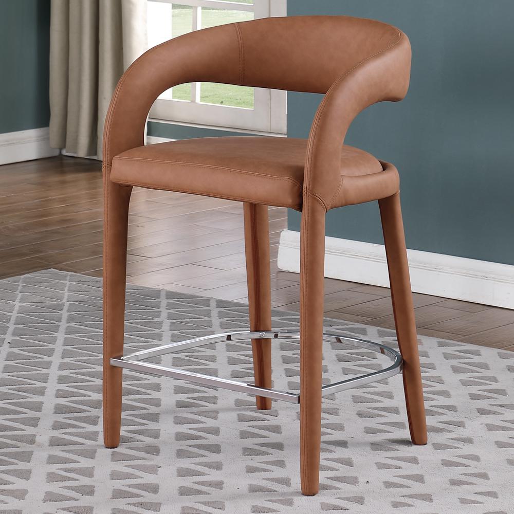 Marcus Cognac PU Leather Dining Chair, Set of 1. Picture 10