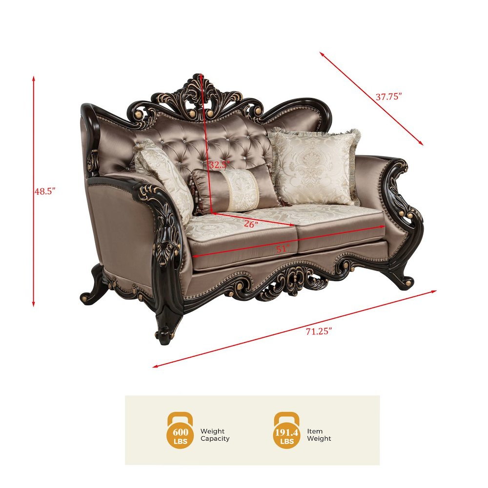 Tlerra Traditional Loveseat, Desert Sand. Picture 5