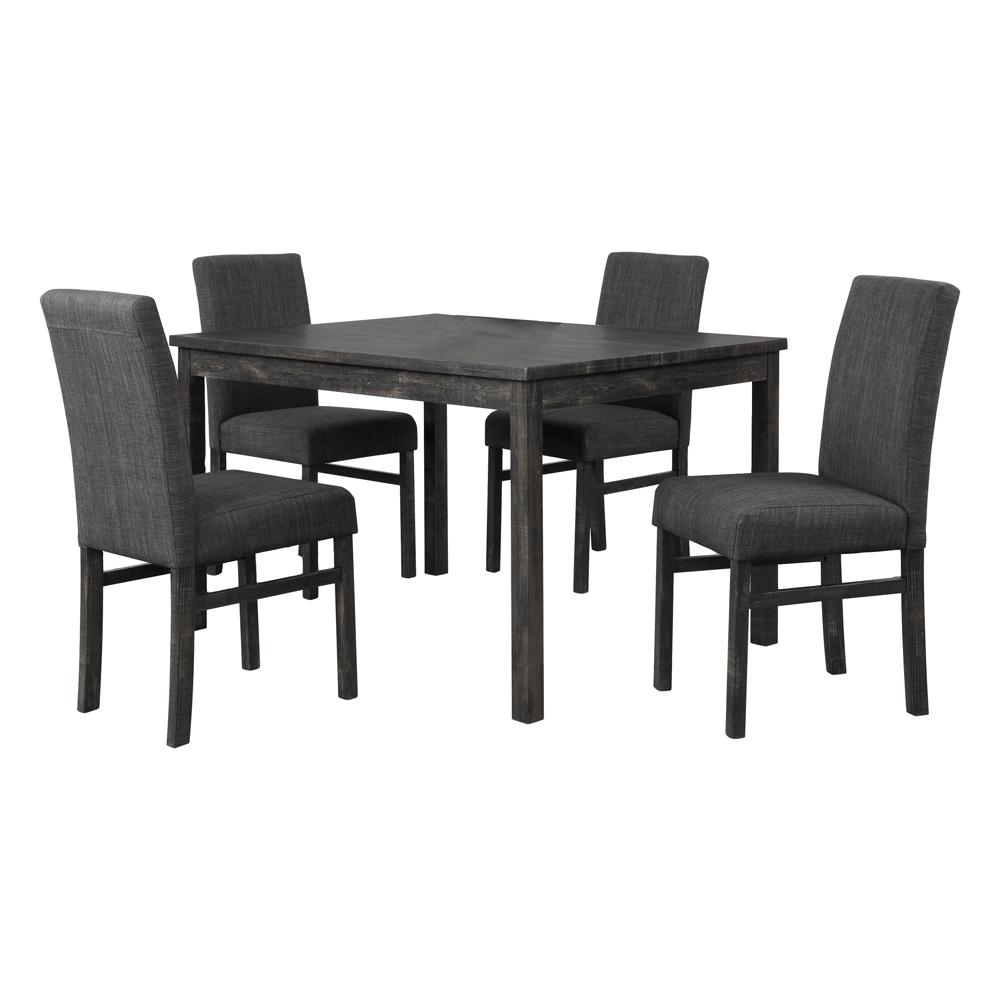 Vitalita 5-piece Black Charcoal Rectangular Dinette Set. Picture 1
