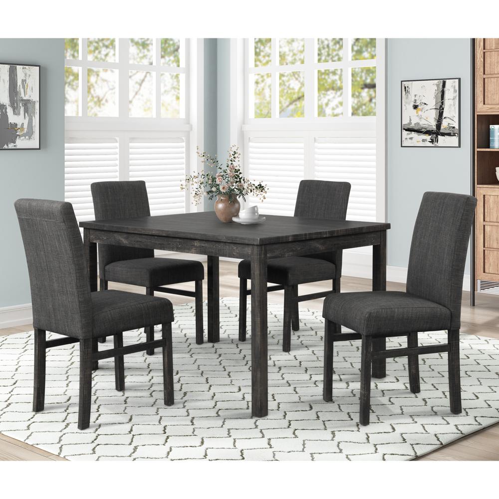 Vitalita 5-piece Black Charcoal Rectangular Dinette Set. Picture 8