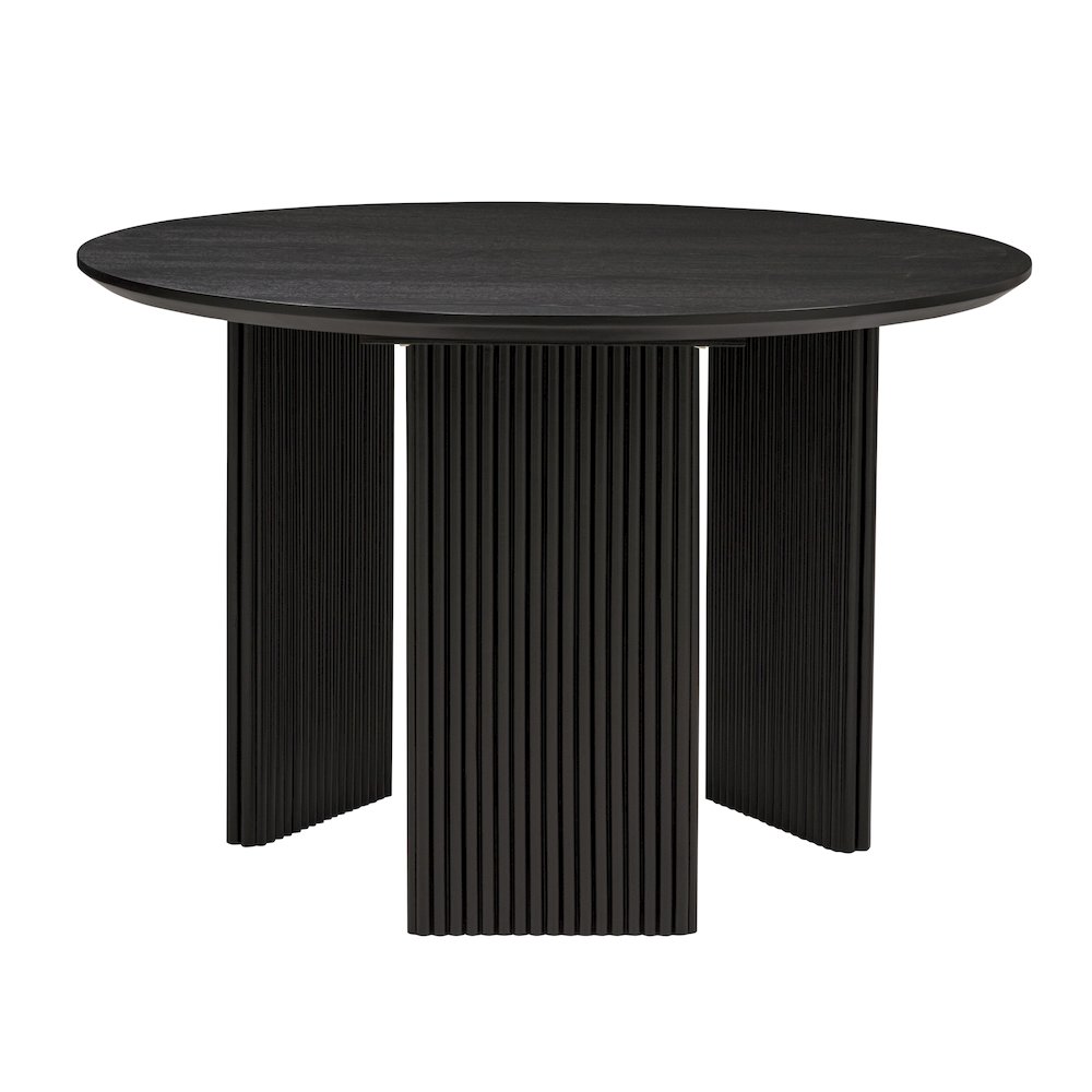 46" Round Dining Table Mid Century Modern Natural Ash Veneer Wood Top. Picture 1