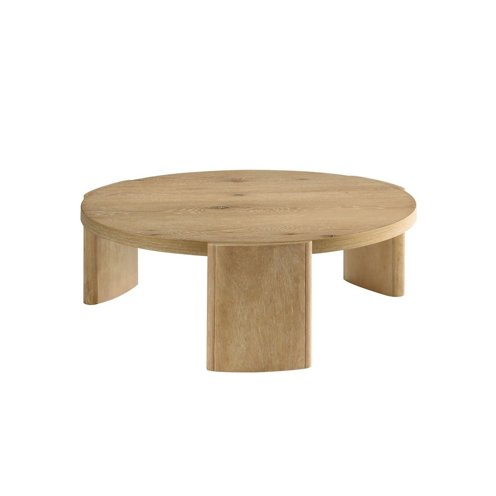 Bristol Mid-Century Round Coffee Table, Kepler Driftwood. Picture 1